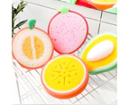Cute Fruit Style Dish Towels, Kitchen Tool Washing Cleaning Sponge Cloth, Strong Decontamination Scouring Towels -shape3