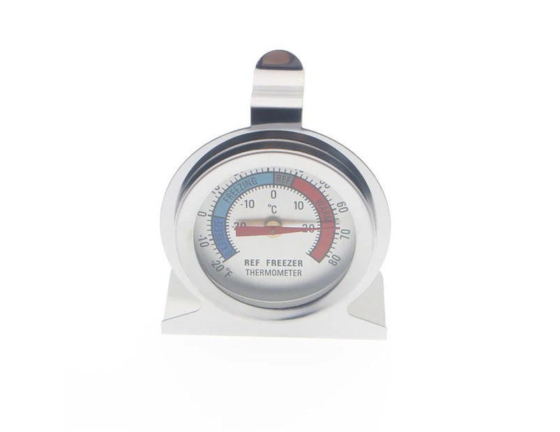 Mbg Portable Round Dial Kitchen Stainless Steel Freezer Refrigerator Thermometer-1pc