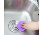 Multifunctional Dish Scrubber Sponge Brush Scouring Pad Kitchen Cleaning Tool-Blue