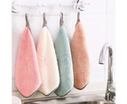 Kitchen Hanging Coral Fleece Dish Washing Cleaning Cloth Soft Wipe Sponges Rag-Green