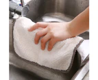 Kitchen Hanging Coral Fleece Dish Washing Cleaning Cloth Soft Wipe Sponges Rag-Light Pink