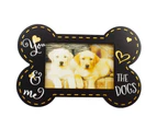 Bone Shape Picture Photo Frame You Me & The Dogs Design Home Decor - Brown