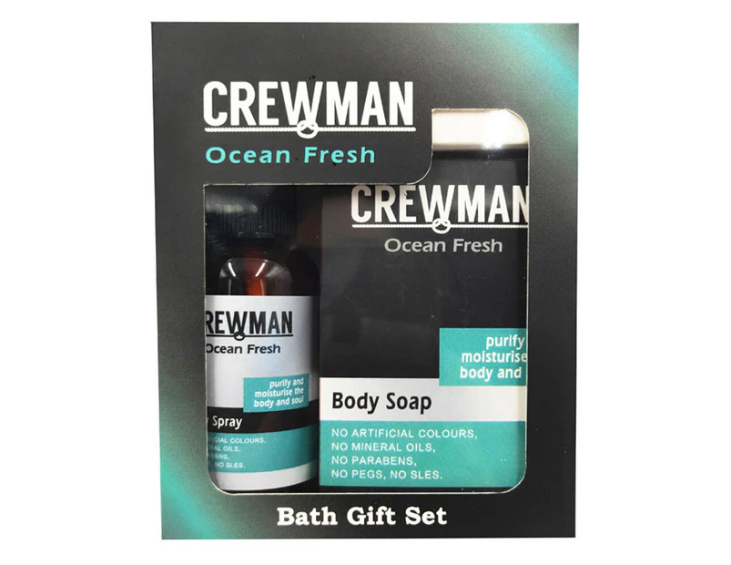 Crewman Ocean Fresh Bath Gift Pack Set For Him Body Soap 100g Body Spray 60ml
