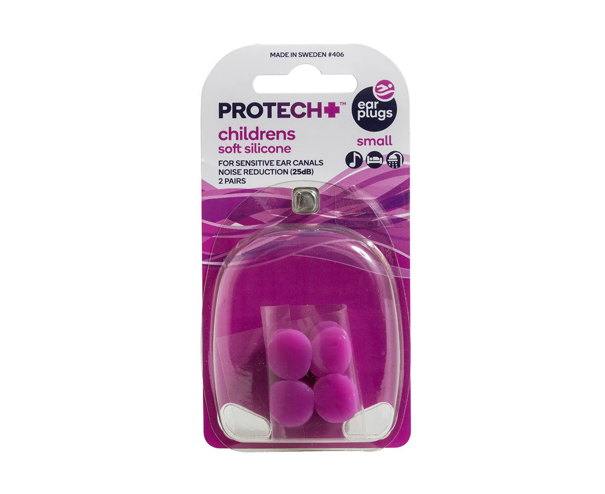 Protech Ear Plugs Noise Control Children Kids Soft Silicone 2 Pairs