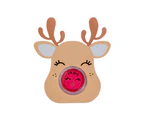 Oh Flossy Childrens Kids Lipstick Pot Stocking Stuffer Rudolph Blue Ears - Red