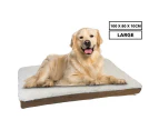 LARGE BROWN ORTHOPEDIC PET BED Soft Sherpa 100cm Foam Orthopedic Dog Bed Mattress