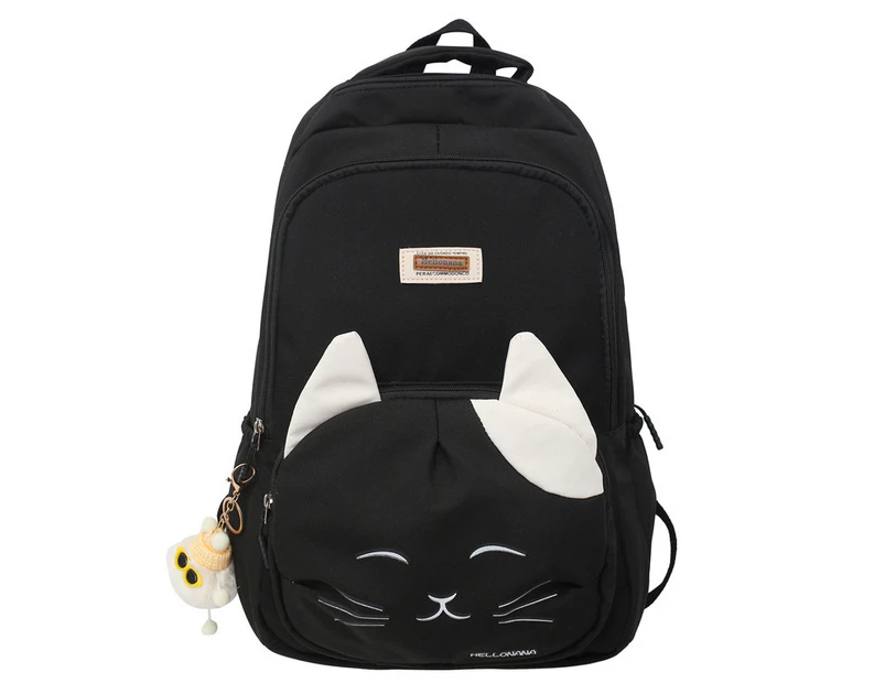 Kids Student School Backpack Large Capacity Laptop Bag Cute School Bag for Adolescent Girls and Boys Backpack for Kids Rucksack A7 - Black