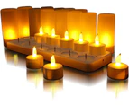 12 Pack Rechargeable Led Candles Flickering Flameless Led Electric Candle With Charging Stand