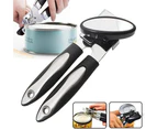 Stainless Steel Can Opener with Non-Slip Handle, Manual Smooth Edge Heavy Duty Tin Opener with Ultra Sharp Cutting Wheel and Easy-to-Turn Knob