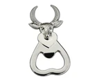 Mbg Can Opener Bull Head Shape Labor-Saving Zinc Alloy Magnetic Keychain Pendant Cap Lifter for Bars-Silver - Silver