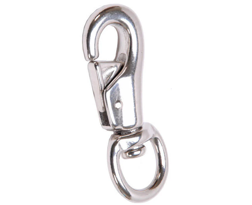 Nickel Plated Round Swivel Eye Bull Snaphook 100mm