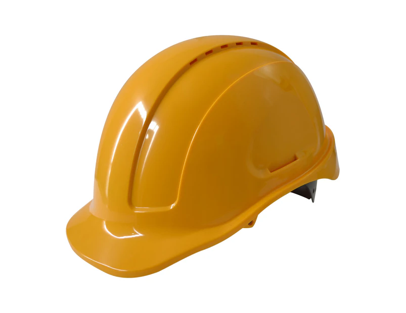 Maxisafe Yellow Vented Hard Hat - Sliplock Harness