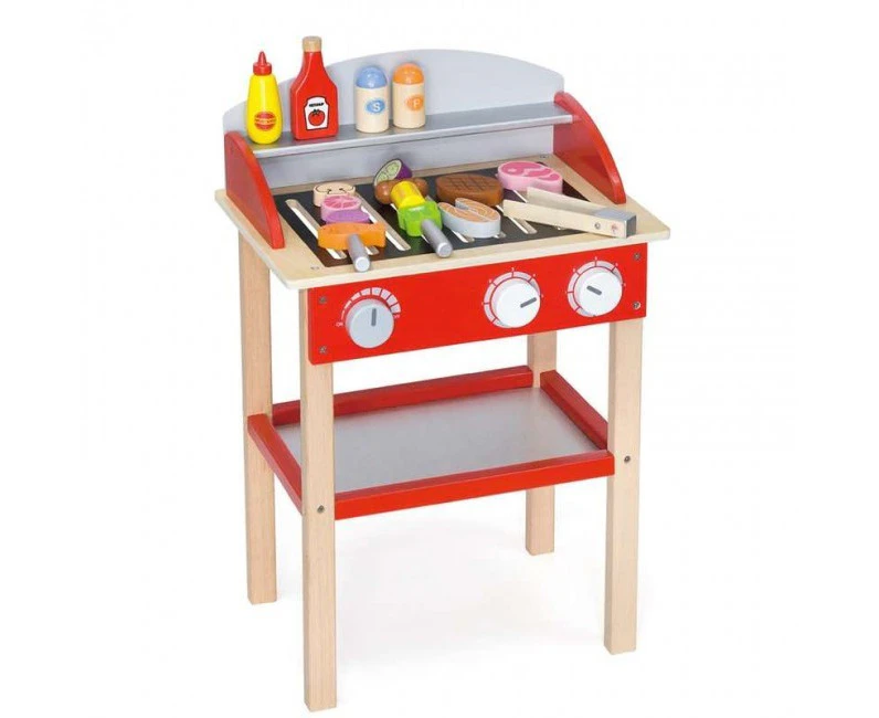 VIGA Wooden Pretend Play Toy - Kitchen Food Standing BBQ