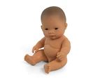 Miniland Educational Naked Baby Doll Asian Boy 21cm