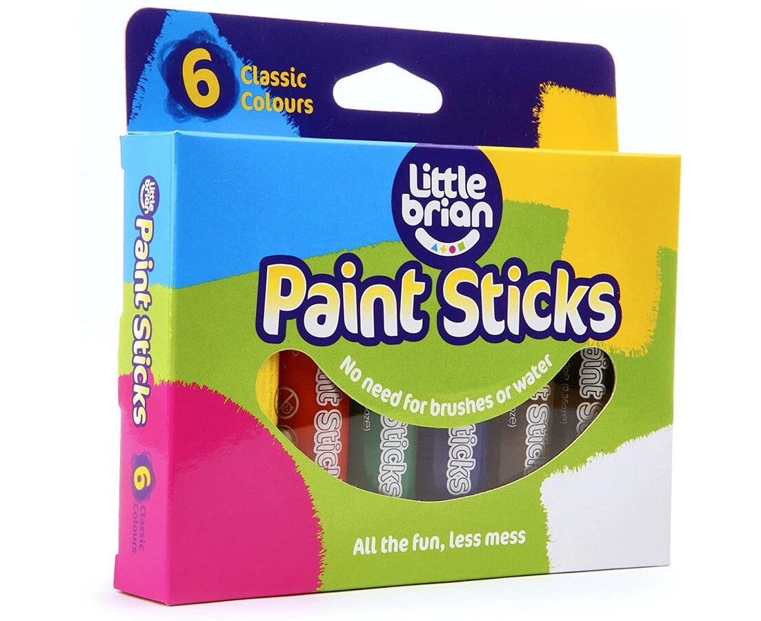 6pc Little Brian Paint Sticks Classic Colours Creative Kids/Childrens Toy 3+