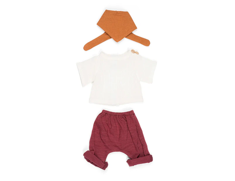 Miniland 32cm Doll Clothes Sand Pants, Top and Scarf Set 31647