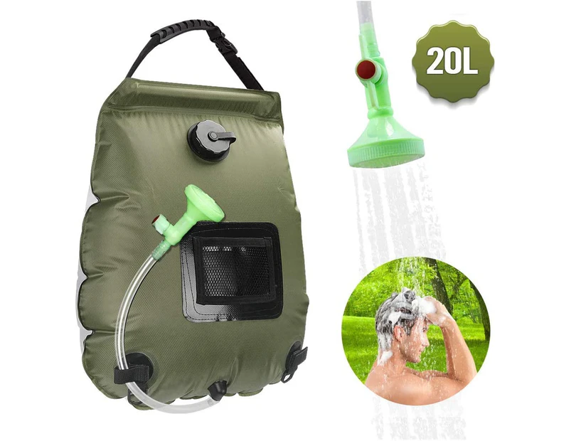 Camping Shower Solar Shower 20L Shower Bag Solar Heating Camping Shower Bag with Shower Head  Solar Shower Bath Bag