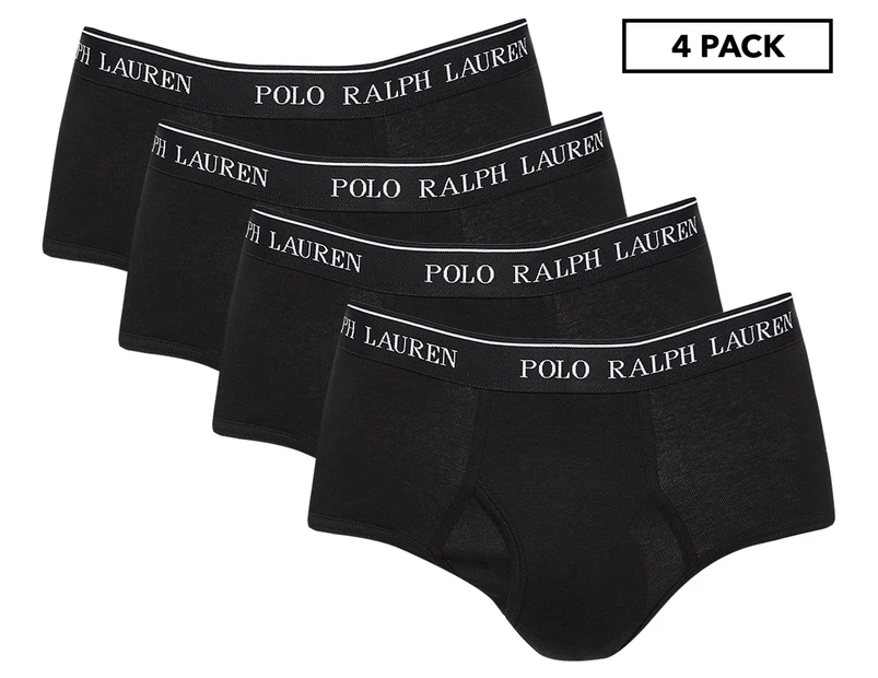Polo Ralph Lauren Men's Classic Fit Mid-Rise Briefs 4-Pack - Black