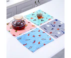 10Pcs Cleaning Cloth Cartoon Fruits Print Greaseproof Microfiber Super Absorbent Dish Rag for Home