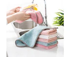 Coral Fleece Hand Towel Hanging Loop Bathroom Kitchen Cleaning Tool Dish Cloth-Beige