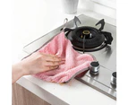 Coral Fleece Hand Towel Hanging Loop Bathroom Kitchen Cleaning Tool Dish Cloth-Pea Green