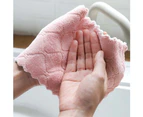 4Pcs/Set Water Absorbent Soft Coral Fleece Home Kitchen Towel Cleaning Cloths-Random Color