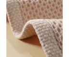 Household Dish Cloths Double-sided Honeycomb Terry Not Easily Deformed Cleaning Tools Soft Texture Dish Towel for Kitchen-Beige