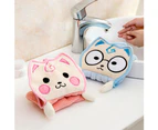 Kitchen Bathroom Cute Cats Soft Hanging Absorbent Dish Hand Towel Dishcloth Rag-Pink