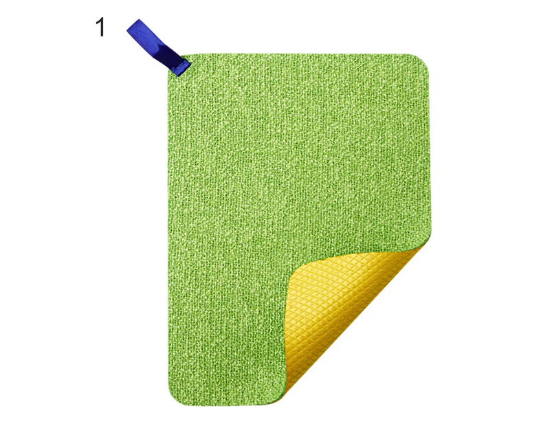 Stain-resistant Cleaning Cloth Hanging Handle Microfiber Fish Scale Design Dish Cloth for Home