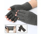 1 Pair Driving Gloves UV Block Breathable Half Finger Non-slip Unisex Fitness Gloves for Outdoor Sports - Grey
