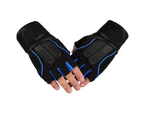 1 Pair Fitness Gloves Anti-Slip Strength Training Half Finger Outdoor Weightlifting Sports Training Gloves for Men and Women - Blue L