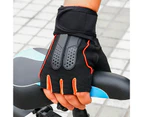 1 Pair Fitness Gloves Anti-Slip Strength Training Half Finger Outdoor Weightlifting Sports Training Gloves for Men and Women - Orange L