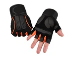 1 Pair Fitness Gloves Anti-Slip Strength Training Half Finger Outdoor Weightlifting Sports Training Gloves for Men and Women - Orange L