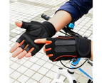 1 Pair Fitness Gloves Anti-Slip Strength Training Half Finger Outdoor Weightlifting Sports Training Gloves for Men and Women - Orange XL