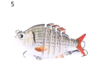 6.35cm 8g 6 Sections Artificial Fishing Lure Wobbler Fish Swim Bait Tackle Tool - 5