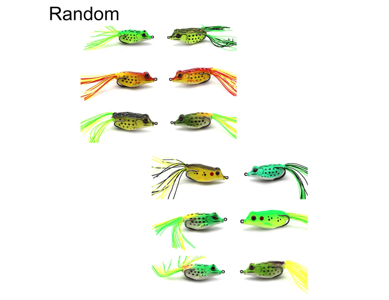 6cm 12g Frog Shape Fishing Artificial Lifelike Soft Fish Lure Bait Tackle Tool - Random Color