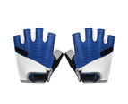 1 Pair Men Women Breathable Half Finger Cycling Anti Slip Pad MTB Bike Gloves - M Blue