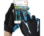 1 Pair Outdoor Cycling MTB Anti-slip Windproof Touch Screen Full Finger Gloves - L Black Green