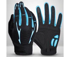 1 Pair Outdoor Cycling MTB Anti-slip Windproof Touch Screen Full Finger Gloves - L Black Grey