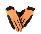 1 Pair Full Finger Gloves Breathable Antiskid Ice Silk Mesh Men Cycling Fitness Climbing Outdoor Training Sport Gloves for Gym - Rose Orange M