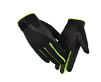 1 Pair Ice Silk Gloves Full Finger Breathable Unisex Outdoor Sports Touch Screen Climbing Fitness Bicycling Gloves for Weight Lifting Exercise - Black-Green L