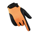 1 Pair Full Finger Gloves Breathable Antiskid Ice Silk Mesh Men Cycling Fitness Climbing Outdoor Training Sport Gloves for Gym - Rose Orange M