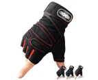 1 Pair Fitness Training Weightlifting Anti-slip Half Finger Protection Gloves - XL Dark Blue