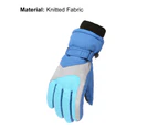 1 Pair Kids Ski Gloves Elastic Wrist Comfortable Wearing Stretch Children Warm Waterproof Outdoor Sports Gloves for Skiing Snowboarding Hiking Cycling - Blue M