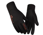 1 Pair Stylish Winter Outdoor Cycling Windproof Warm Faux Suede Unisex Gloves - Red Full Finger