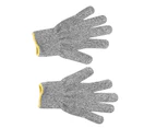 1Pair Cut Resistant Gloves Anti-slip Fine Workmanship High Strength Food Grade Material Anti-Puncture Arm Gloves for Industry - Grey S