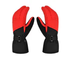 1 Pair Ski Touch Screen Warm Snowboard Gloves Waterproof Thermal Snow Mittens - M Black Red