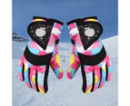 1 Pair Skiing Gloves High Insulation Warming Keeping Waterproof Winter Unisex Kids Snow Gloves for Outdoor - Color Block M