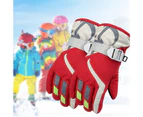 1 Pair Warm Gloves Waterproof Good Performance Knitted Fabric Practical Kids Winter Outdoor Gloves for Skiing - Purple