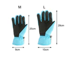 1 Pair Winter Gloves Windproof Wide Applicability Knitted Fabric Waterproof Anti-slip Kids Warm Gloves for Cycling - Cyan M